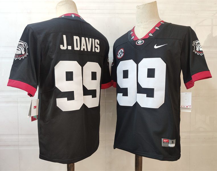 Men Georgia Bulldogs #99 J.Davis Black Nike 2025 NCAA Jersey->ncaa teams->NCAA Jersey